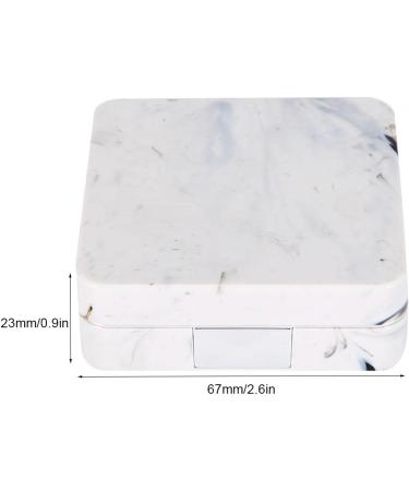 Marble Grain Contact Lens Case - Portable Square Kit with Mirror (Silver) - International Shipping Available - Buy Online on GoSupps.com