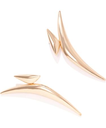 ROYALEAD Triangle Bend Pointed Earrings for Women Girls Minimalist Designs Exaggerated Geometric Accessories 2024 Party Jewelry Gold - Buy Online on GoSupps.com