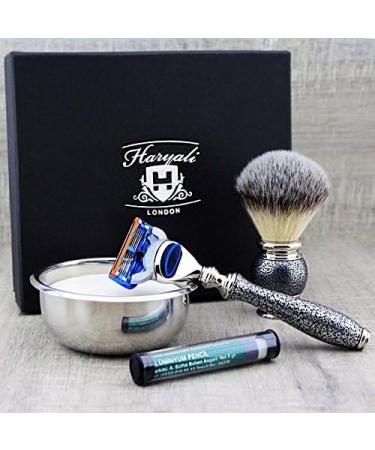 5 Pc Men's Shaving Kit - Safety Razor Badger Hair Brush Soap & Steel Bowl | Perfect Grooming Set - Buy Online on GoSupps.com
