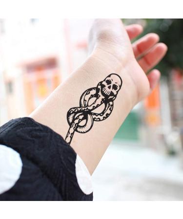 30 Death Eater Dark Mark Temporary Tattoos - Mamba Snake Skull Halloween Costume Accessory - Buy Online on GoSupps.com