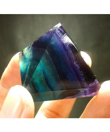 Fashiok Reiki Beautiful Natural Fluorite Crystal Pyramid Healing Home Decor (Size : 55-60mm)