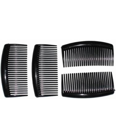 4 Pack of Large 9cm Plain French Side Hair Combs Slides Grips Clips Hair Accessories for Women Girls by Glitz4Girlz (Black) - Buy Online on GoSupps.com