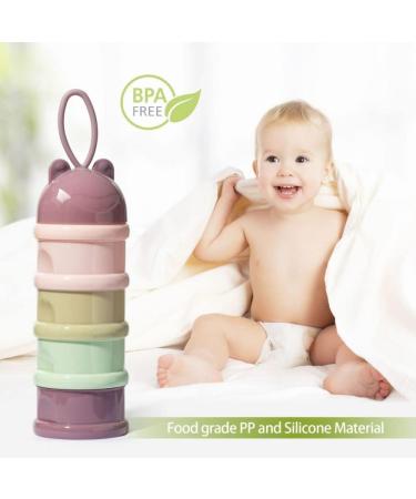 Portable Infant Milk Powder Dispenser with 4 Twist-Lock Compartments - BPA Free, Pink - Ideal for Travel & Outdoor Use - Buy Online on GoSupps.com