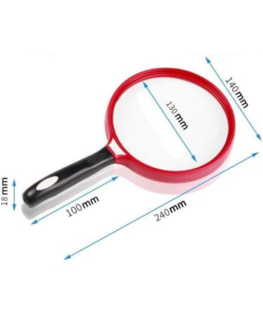 Glass 10 Times The Elderly Read Handheld HD Glass Large Diameter 130mm Reading Book 13cm Diameter Glass Lens Non Slip Handle Without Lamp Good Times - Buy Online on GoSupps.com