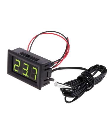 Dchaochao Digital LED Thermometer Gauge Thermometer Car Temperature -50 110 c DC 12v (Green)