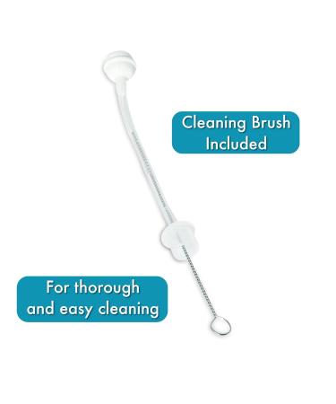 Nanob b Flexy Silicone Baby Bottle Sippy Cup Conversion Kit | 2-Count | BPA-Free Spill-Proof Sippy Spout with Weighted Straw and Cleaning Brush - Buy Online on GoSupps.com
