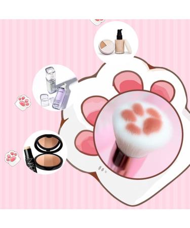 Cat Paw Makeup Brush - Soft Fiber Loose Powder Brush Hair Rounded Tapered Brush for Liquid Cream Powder Blending Buffing Concealer Pink - Buy Online on GoSupps.com