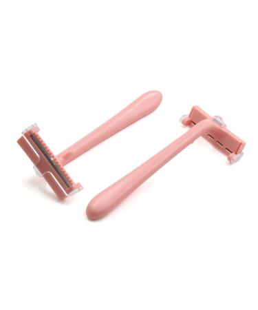 Ruilogod 2pcs Pink Armpit Legs Hand Hair Epilator Shaver Razor Blade Ladies Body Beauty Tool