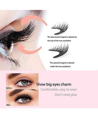 Reusable 3D Magnetic False Eyelashes - Natural Look, No Glue Needed (Pink, 4 Pairs/16 Pieces) - Buy Online on GoSupps.com