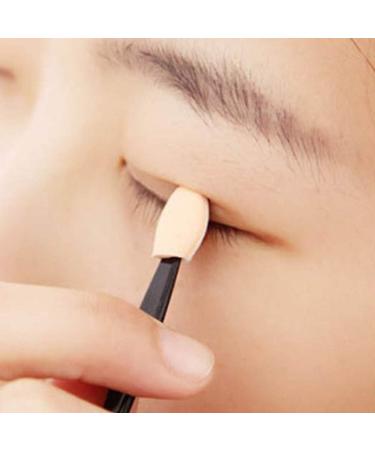 10pcs Disposable Double End Eyeshadow Brush Sponge Tip Oval Eyeshadow Applicator Black - Buy Online on GoSupps.com