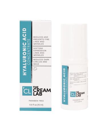 THE CREAM LAB Hyaluronic Acid Concentrate with Caffeine Argan Oil Avocado Oil. Reduces and prevents fine lines wrinkles dark circles and undereye bags. Non comedogenic. Lightweight texture.