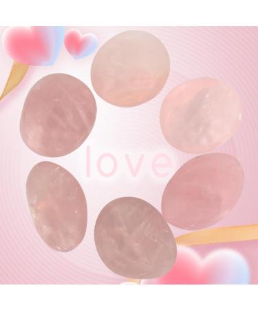 Orientrea Rose Quartz Palm Stone - Set of 2 | Healing Crystal Worry Stone | Rose Quartz Pocket Energy Stone - Buy Online on GoSupps.com