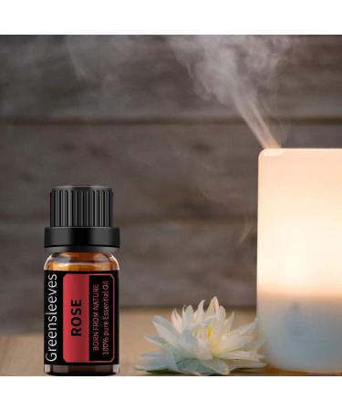 GREENSLEEVES Rose Essential Oil, 10ml Pure Plant-Based Fragrance Oil for Aromatherapy, Essential Oils for Diffuser, Air Freshener, Massage, Bath Bomb, Scented Candle Soap Making - Buy Online on GoSupps.com