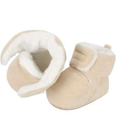 MASOCIO Baby Winter Warm Booties - Anti-Slip Soft Sole Boots for Infant Boy Girl 6-12 Months (Beige) - Buy Online on GoSupps.com