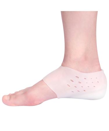 FOOTINSOLE.COM 1 Inch Height Increase Gel Sleeves - Silicone Heel Socks - Invisible Heel Protector (With Holes  1 Pair) 1 Pair - Holes