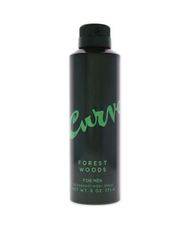 Men's Deodorant Fragrance Spray by Curve  Casual Day or Night Scent  Forest Woods  6 Fl Oz 6 Ounce (Pack of 1)
