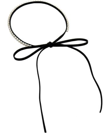 Oralgos Sparkling Rhinestone Choker Necklace - Black Velvet Adjustable Collar with Suede Strass Stones | Unique Jewelry Decoration - Buy Online on GoSupps.com