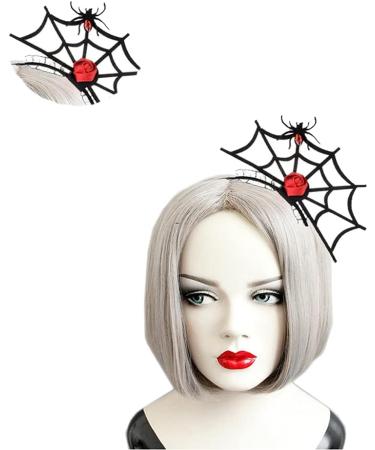 QUUPY Halloween Headband Spider Web Hair Hoop Headdress with Cobweb Red Rose Spider Lace Wrap for Halloween Costume Cosplay Party - Buy Online on GoSupps.com
