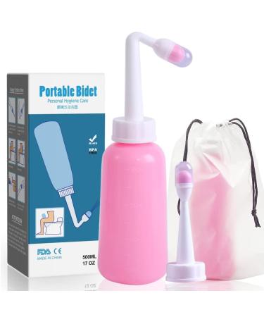 Snykes Postpartum Perineal Wash Bottle Portable Bidet -500ml Women Peri Recovery Postpartum Care After Birth Postpartum Clean New Mum Maternity Essentials for Travling Outdoor (Pink 17 oz)