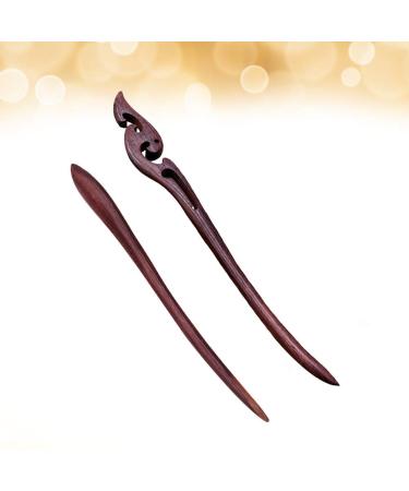 Lurrose Sandalwood Hairpins - Vintage Hair Sticks & Chignon Maker for Women | Gift for Girls & Actresses (2 Pieces) - Buy Online on GoSupps.com