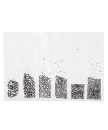 OKJHFD Nail Art Decorations Nails 4 Colors Nail Art Decorations 0.5mm-3.0mm Steel Ball Manicure Accessories Tool for Nail Decoration (Black)