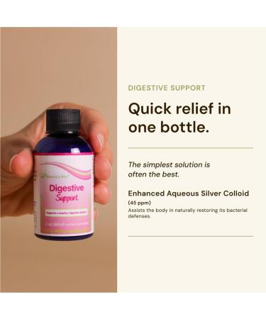 Nature's Rite Digestive Support Natural Formula with Silver Colloid Promotes Digestive Comfort Easy-to-Use 2 oz (4ct) Bottles - Buy Online on GoSupps.com