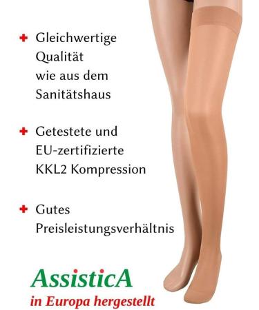 Buy Assistica Medical Compression Stockings 23-32 mmHg - Closed Tip Support for Men & Women Small Beige with Silicone Tape - Buy Online on GoSupps.com