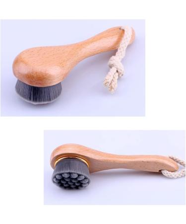1PC Facial Cleansing Brush Manual Face Brush Bamboo Charcoal Bristles Wooden Handle for Washing Face Deep Pore Exfoliation Wash Makeup Massaging Brush - Buy Online on GoSupps.com