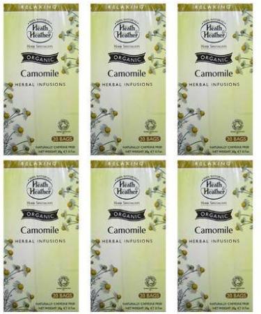 Heath & Heather Heath And Heather Pack of 6 Organic Chamomile Herbal Tea Bags