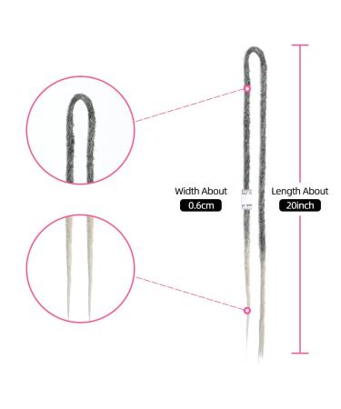 Buy 20 Inch Double Ended Synthetic Dreadlock Extensions - 10 Strand Crochet Hair in MT1B/613 | Soft Hip-Hop Style Dreads for a Stunning Look - Buy Online on GoSupps.com