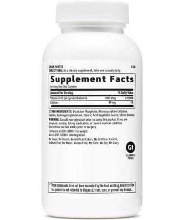 GNC Vitamin B-12 1500mcg 90 Capsules - Supports Energy Production - Buy Online on GoSupps.com