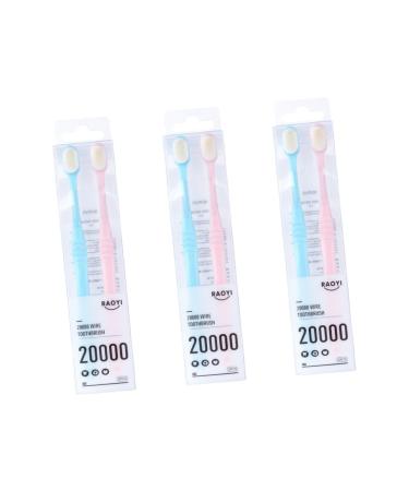 Minkissy 6 STK Nylon toothbrush sensitive teeth manual protection toothbrush dishwear sucker soft toothbrush tooth hygiene oral hygiene portable toothbrush small head japan pregnant woman
