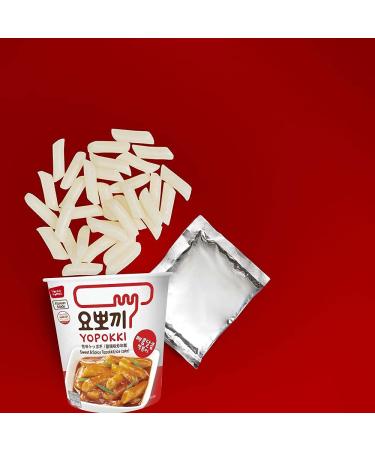 Yopokki Sweet Mild Spicy Tteokbokki Cup - 2-Pack Korean Instant Rice Cake Snack - Buy Online on GoSupps.com