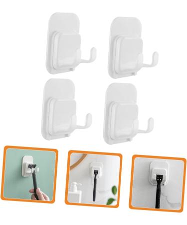 Buy Housoutil 4-Piece Hook Insert Holder Set Waterproof Bathroom Razor Hangers for Easy Drying | Sticky Wall Mount Toilet Accessories White - Buy Online on GoSupps.com