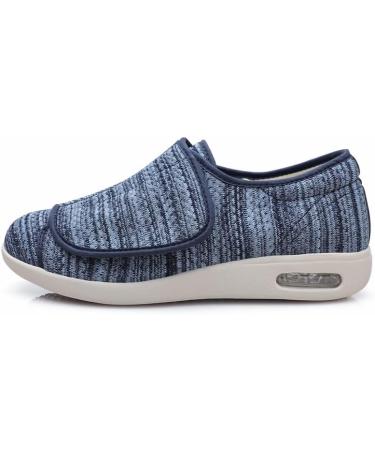 Elderly Diabetic Edema Shoes for Men | Extra Wide Air Cushioned Walking Sneakers | Fully Adjustable Light Blue Outdoor Indoor Footwear - Buy Online on GoSupps.com