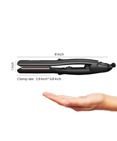 Jinri Hair Straightener with Titanium Plates - 0.8 Inch Flat Iron Travel Size Dual Voltage - Black - Buy Online on GoSupps.com