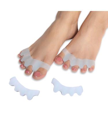 Wonder Care Silicone Toe Separator For Feet Gel Toe Pads Toe Big Toe Corrector Bunion Toe Straightener Yoga Toe Stretcher Hammer Toe Bunion White pair of 2 One Size White 4