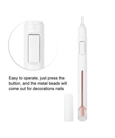 Nail Bullion Pen - 0.8mm Nail Bead Tool with 2800 Steel Balls | Rose Gold | Professional & Home Manicure Decoration - Buy Online on GoSupps.com