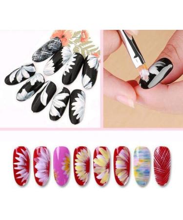 8 Pcs Premium Nail Brush Pen Set with Wood Handles for UV Gel Flower Drawing - Valentine's Day Gift - Buy Online on GoSupps.com