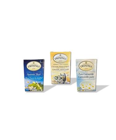 Herbal Tea Variety Pack - Good Night Blend Chamomile Honey & Vanilla & Pure Chamomile- 20 Count (Pack of 3) - Caffeine-Free Individually Wrapped Enjoy Hot or Iced