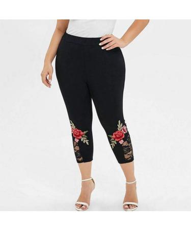 Ronony Women's 3/4 Long Yoga Pants - Fashionable High Waist Wide Leg Casual Pants - Elegant Thin Bootcut Design - Black 3XL - Buy Online on GoSupps.com