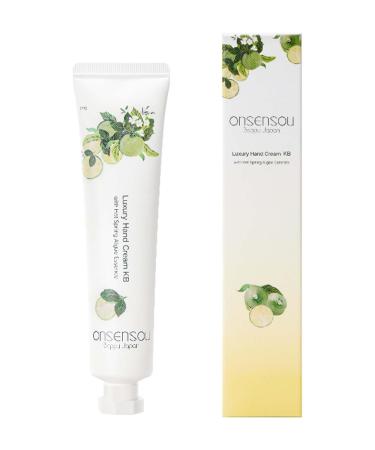 ONSENSOU KABOSU Hand Cream Moisturizing Hand Cream For Dry Skin Smooth Citrus Woody Scent Lightweight Made In Japan 70g 2.46oz