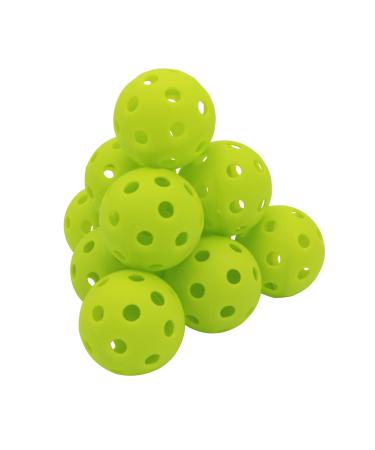 Avesfer Plastic Golf Practice Balls Soft Anti-Crack Limited Flight 42mm Training Mini Balls Airflow Hollow for Swing Practice Driving Range Backyard at Home Use Indoor Green 12 PCS