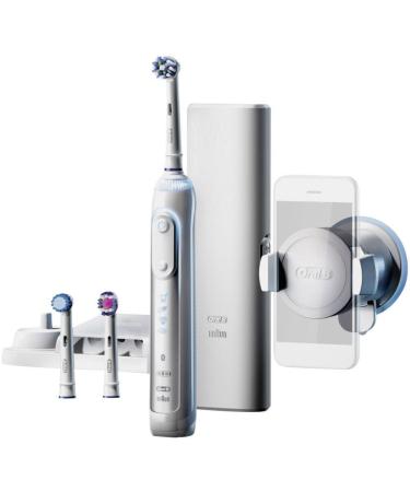 Oral-B Genius 8200 Electric Toothbrush with smartphone holder and three brush heads white