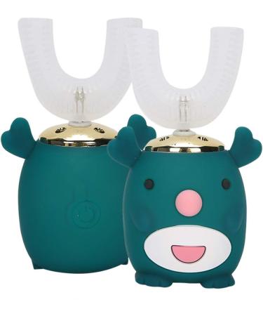 U-Shaped Kids Automatic Toothbrush | 5-Speed Autobrush | Cute Cartoon Design | Electric Toothbrush for Toddlers (Green, 6-14 Years Old) - Buy Online on GoSupps.com