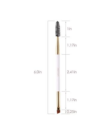 Docolor Duo Eyebrow Brush Set - Professional Eye Makeup Tool with Eyeshadow Brush and Spoolie Brush (5pcs White) - Buy Online on GoSupps.com
