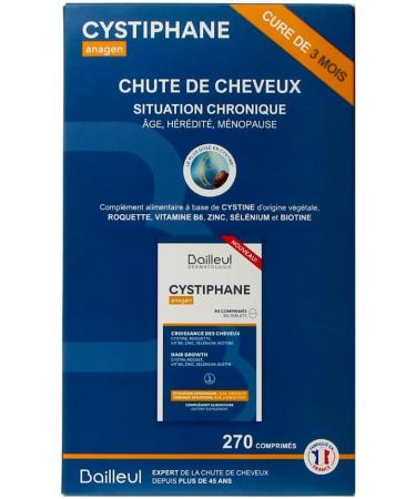 Bailleul | Cystiphane Anagen | Compl ment alimentaire Cheveux | Favorise la croissance & la r sistance des cheveux | Chute de cheveux chroniques | Cystine Vitamine B6 | 3 x 90 comprim s - Buy Online on GoSupps.com
