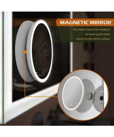 GANPE LED Makeup Mirror with Lights | 3 Color Modes | Touch Control | 2.5X Magnifying | Portable Rechargeable | White - Buy Online on GoSupps.com
