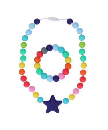 Silicone Baby Teething Necklace & Bracelet Set - Chewy Teether Toy for Infants & Toddlers - Buy Online on GoSupps.com