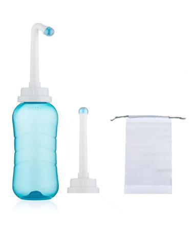 Brigtviee Po shower Peri Bottle EVA material for 100 Resistance 500 ml with double nozzles portable bidet for vaginal shower intimate shower portable bidet mobile journey dam care blue blue blue